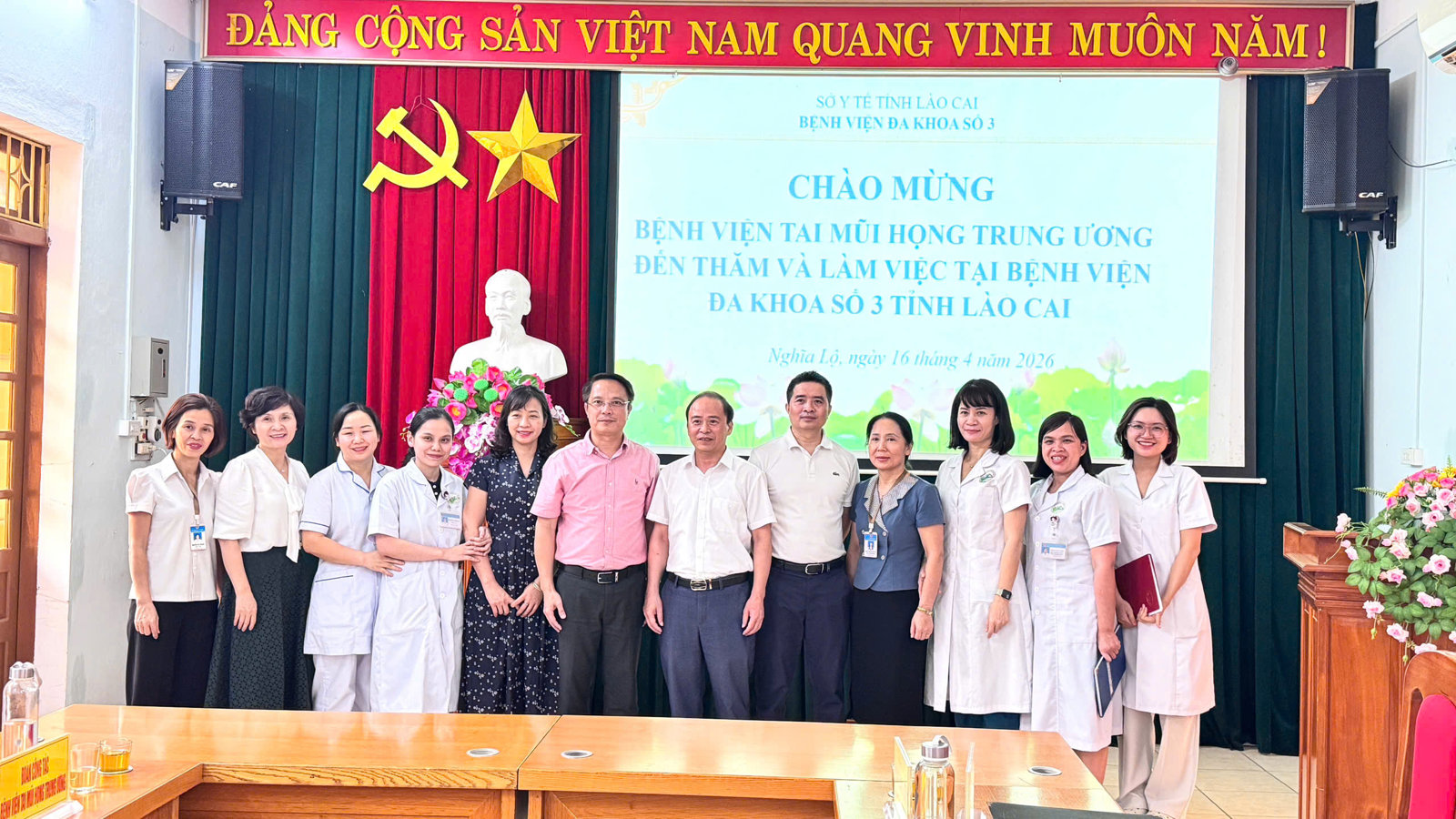 Hình ảnh tin tức Bệnh viện Đa khoa số 3 tỉnh Lào Cai làm việc với đoàn công tác của Bệnh viện Tai Mũi Họng Trung ương